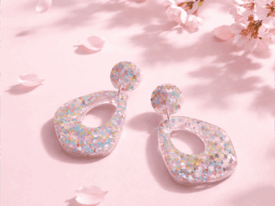 In den transparenten Boho-Anh&auml;ngern wurden feine glitzernde Konfetti-Pailletten in sommerlichen Pastellt&ouml;nen gegossen, die je nach Lichteinfall changierend leuchten, Akzente setzen und diese Statementohrringe zu&nbsp; individuellen Begleitern machen.&nbsp; Echte handgefertigte Kunstohrringe