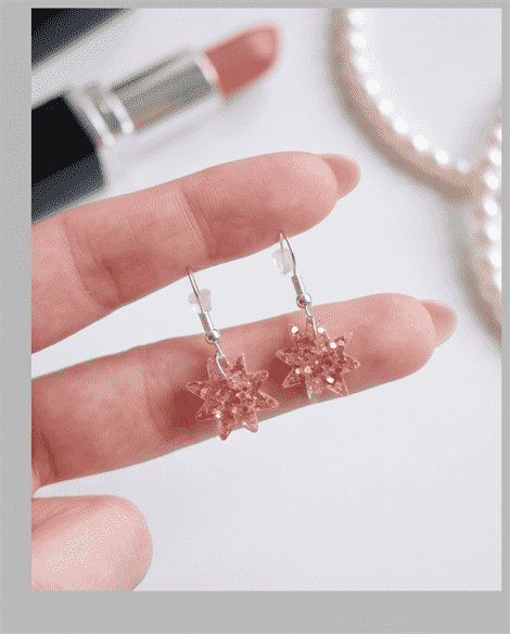 Ohrringe "Altrosa Sterne" – Bild 3