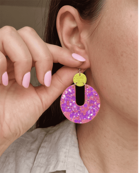 Neongelb-Pinke Boho-Ohrringe