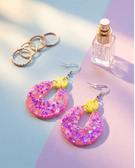 Boho-Ohrringe "Neon Barbie" – Bild 3
