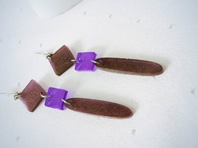 Stecker Ohrringe in Braun und Violett