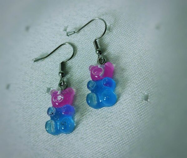 Blau-lila Gummibärchen Ohrringe für Kinder