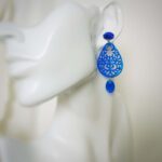 Orientalische blaue Stecker Ohrringe handmade