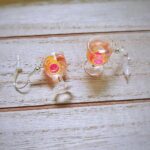 Weinglas mit Grapefruitscheiben Ohrringe